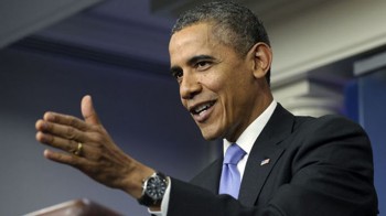 President Barack Obama speaks during an end-of-the year news conference in the Brady Press Briefing Room at the White House in Washington, Friday, Dec. 20, 2013. At the end of his fifth year in office, Obama's job approval and personal favorability ratings have fallen to around the lowest point of his presidency. Obama will depart later for his home state of Hawaii for his annual Christmas vacation trip. It's the first time in his presidency that his departure plans have not been delayed by legislative action in Washington. (AP Photo/Susan Walsh)